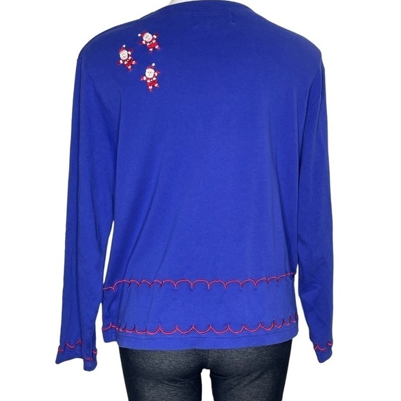 Bobbie C button down cardigan Santa Christmas sweater large - Picture 3 of 7